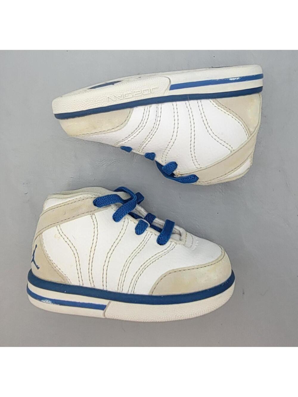 Air Jordan Force 1 Toddler 4C White Blue Tan 365563-142 Basketball Shoes
